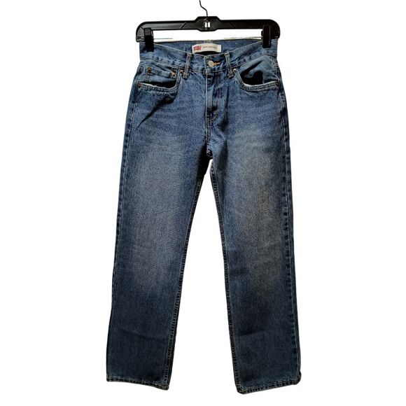 Levis 514 Jeans Boys 16R 26X28 Blue Straight Distressed Denim - Picture 1 of 8